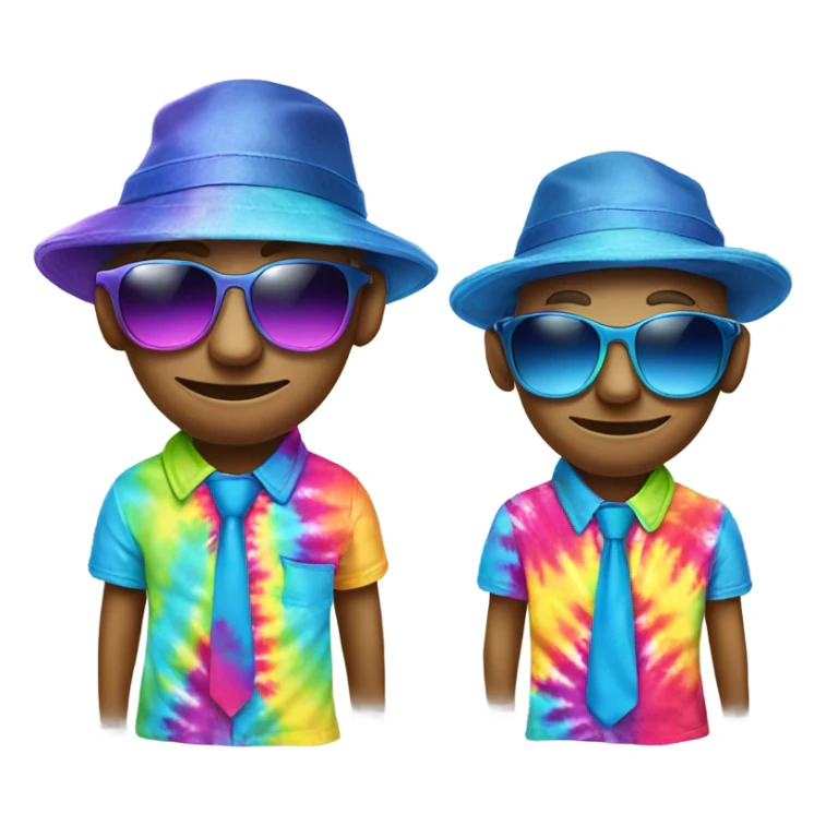 funny alien with hat and sunglasses wearing tye dye sticker