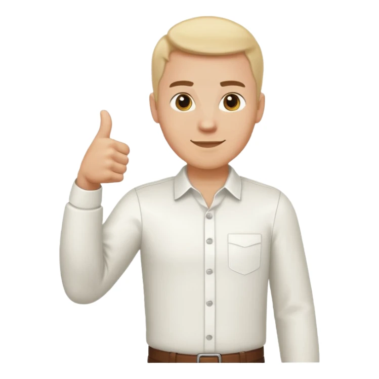 ligth man giving thumbs up full body sticker