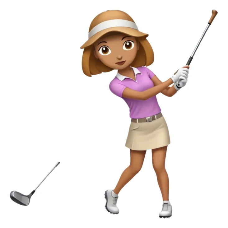Woman swinging golf club  sticker