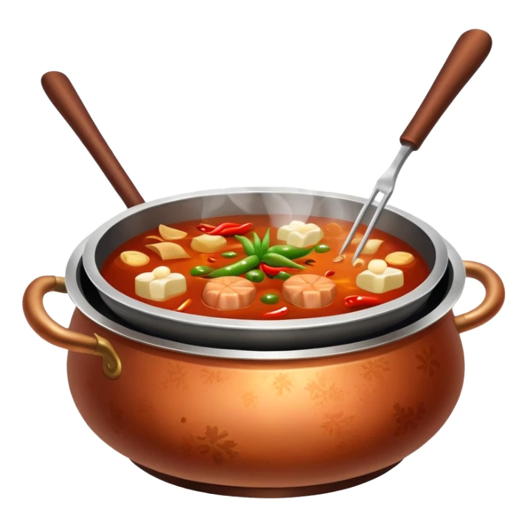 Old-style Sichuan hotpot with copper pot sticker