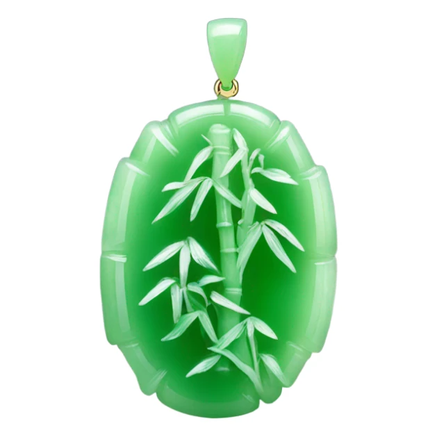 Chinese style light green bamboo-shaped jade pendant  sticker