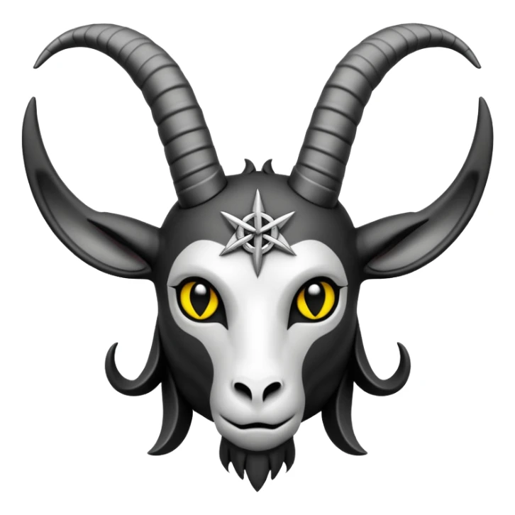baphomet, mystical goat-headed figure, original depiction by Eliphas Levi, emoji style sticker