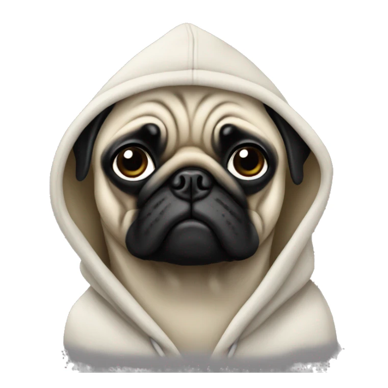 Pug with hoodie sticker