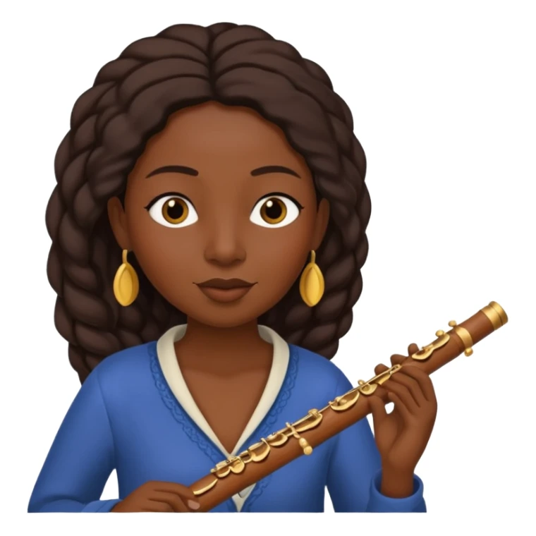 black woman playing flute sticker