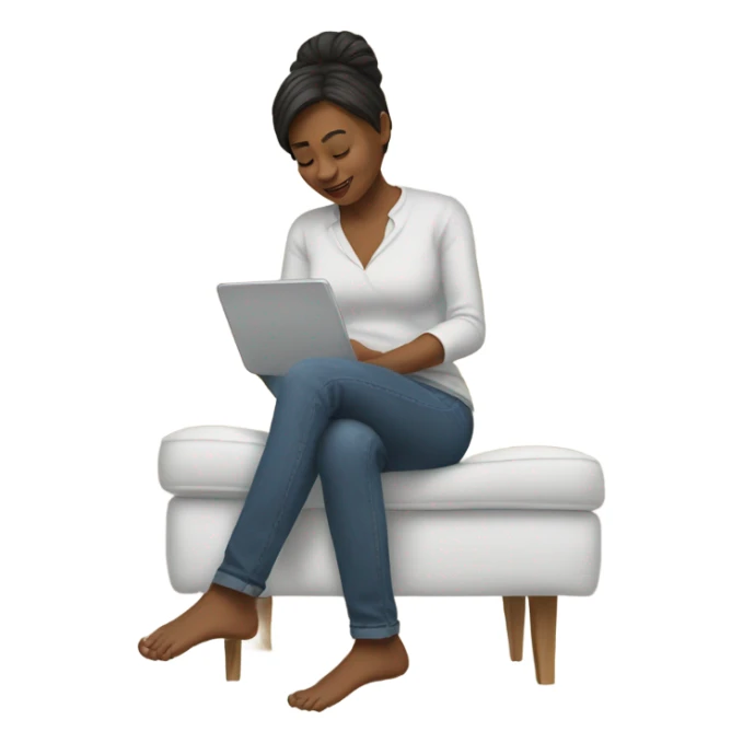 A mom on her phone with her feet up sticker