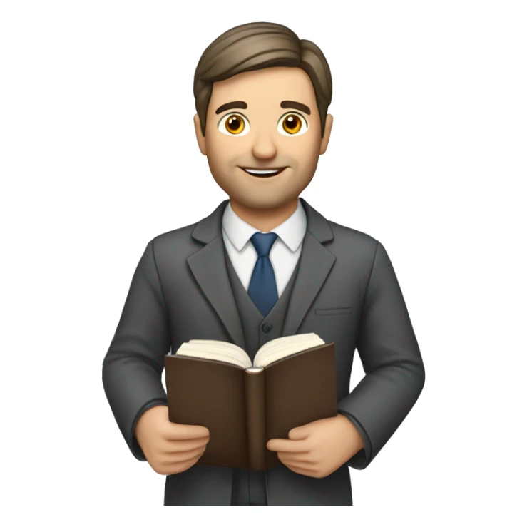 English teacher male with English book sticker