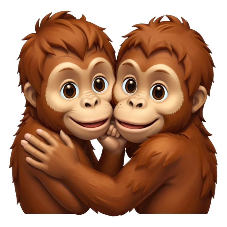 Kissing orangutang blowing kiss sticker