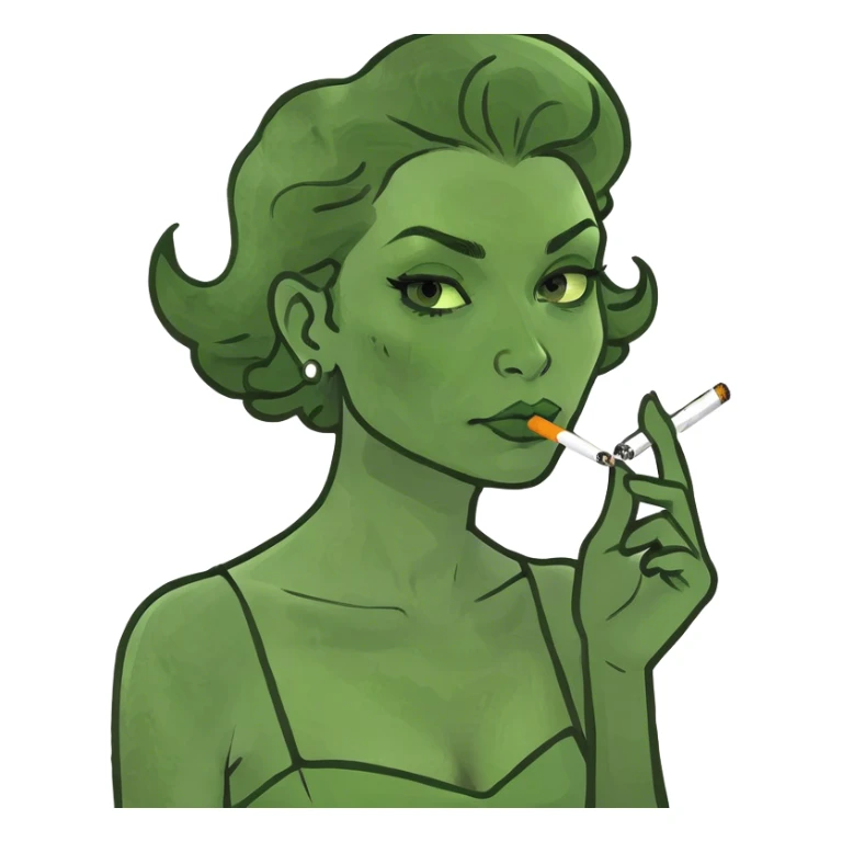 woman with cigarette  sticker