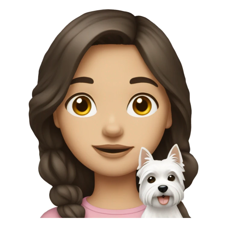 Brunette girl with westie sticker