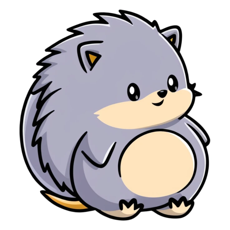 Silver the hedgehog character with pregnant belly sticker