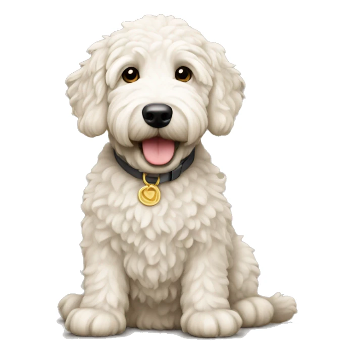 White gold golden doodle sticker