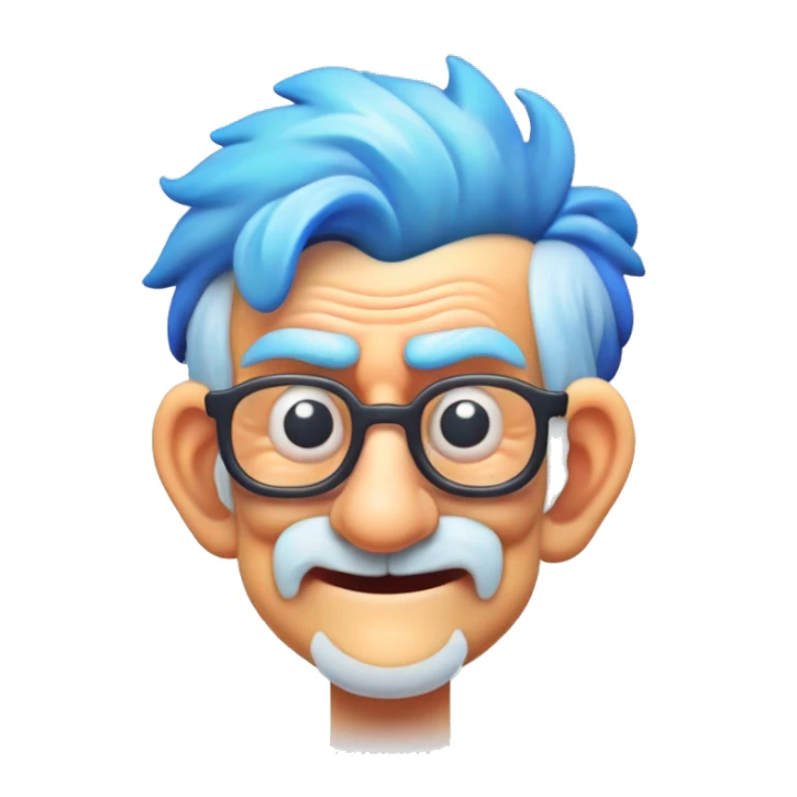Old man with blue hair sticker