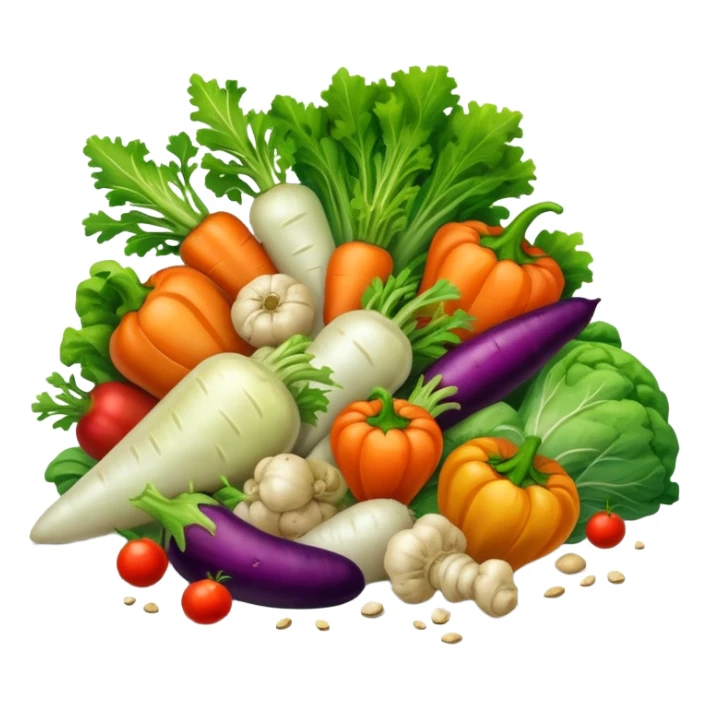 mix pile of piece spoiled vegetables  sticker