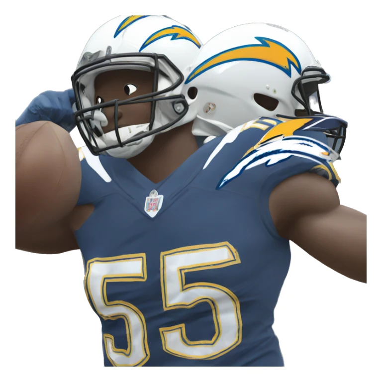 Chargers football player with number 55 on front of jersey  sticker