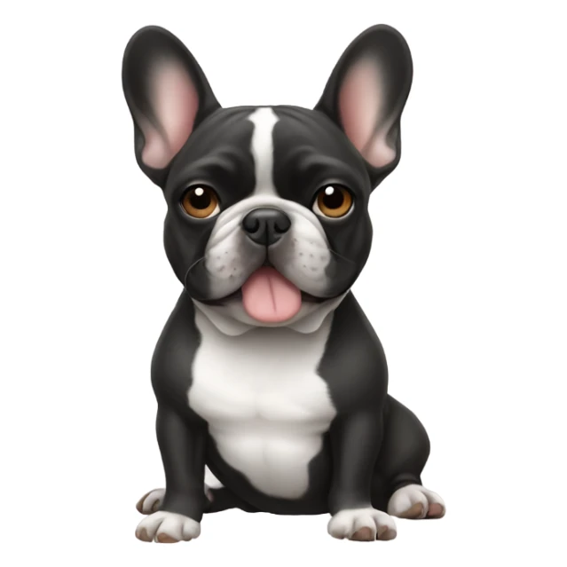 French bulldog giving a peace sign sticker