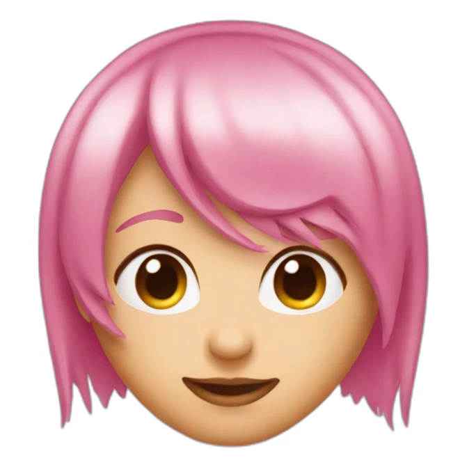 pink hair red eyes marks under eyes sticker