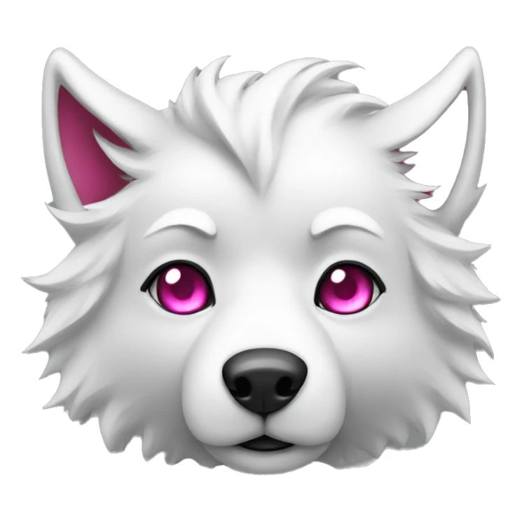 white wolf  with dark pink eyes hahaha sticker