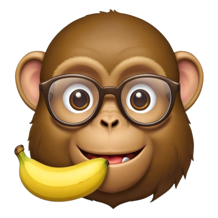 A monkey with glasses and banana  sticker