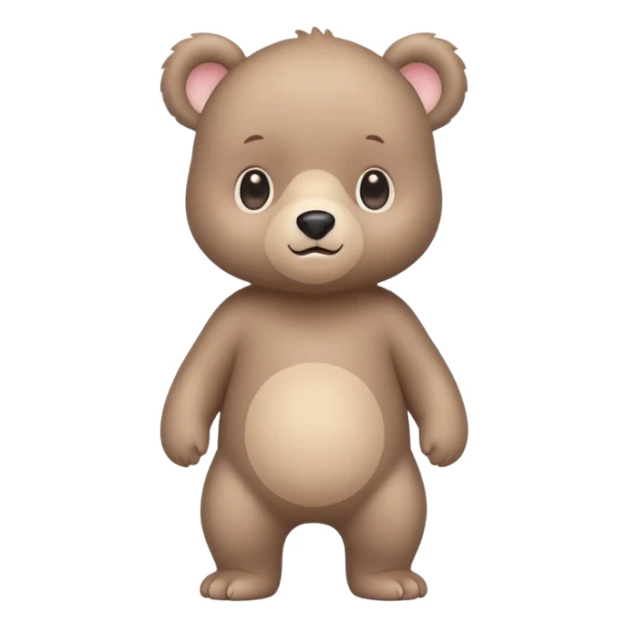 A cute baby bear character in pastel style, standing upright like a human. 
No background, transparent background, clean sticker style, 
high-resolution vector-like art, soft pastel colors, 
consistent design, same face proportions every time. sticker