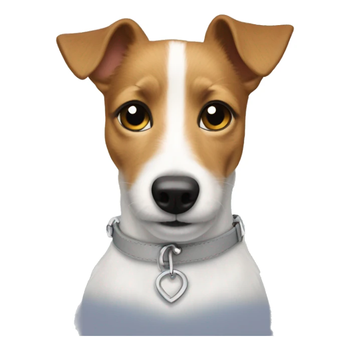 jackrussel long hair called jack on her collar sticker