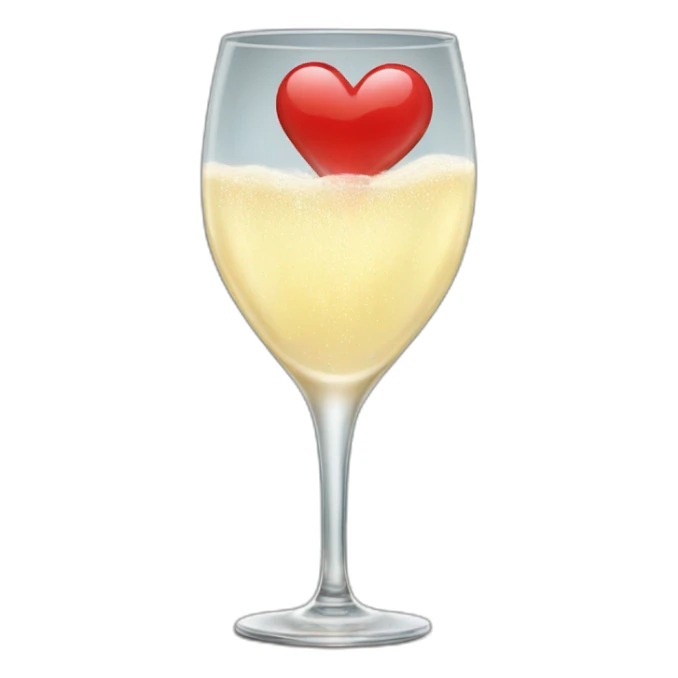 Heart in a champagne glass sticker