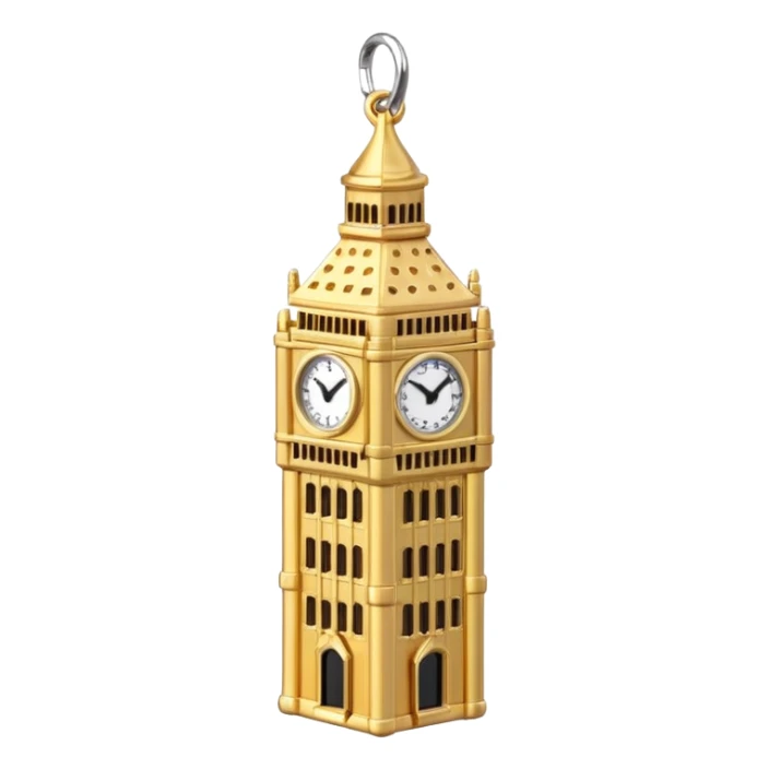 A miniature Big Ben tower charm with golden details



 sticker