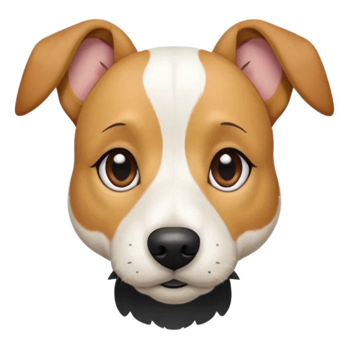 a full body facing front on of a buff white beagle cross jack russell terrier looking dog the size of a kelpie with light brown long ears resting on its face and a light brown patch above one eye and a large snout. the rest of the dog is completely white.  sticker