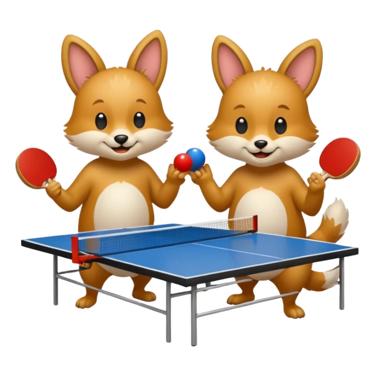 deux animaux qui jouent au ping pong sticker