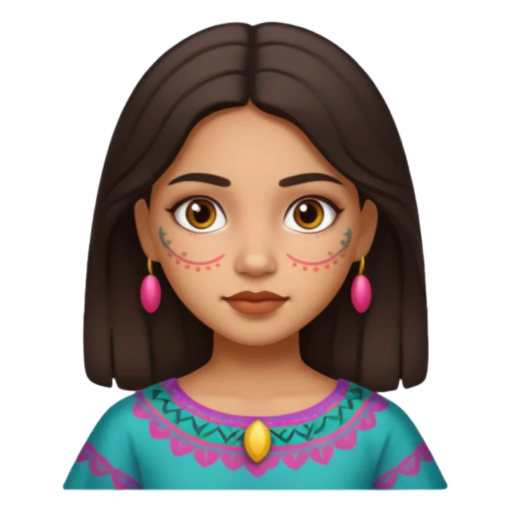 mexican cute girl painted face sticker
