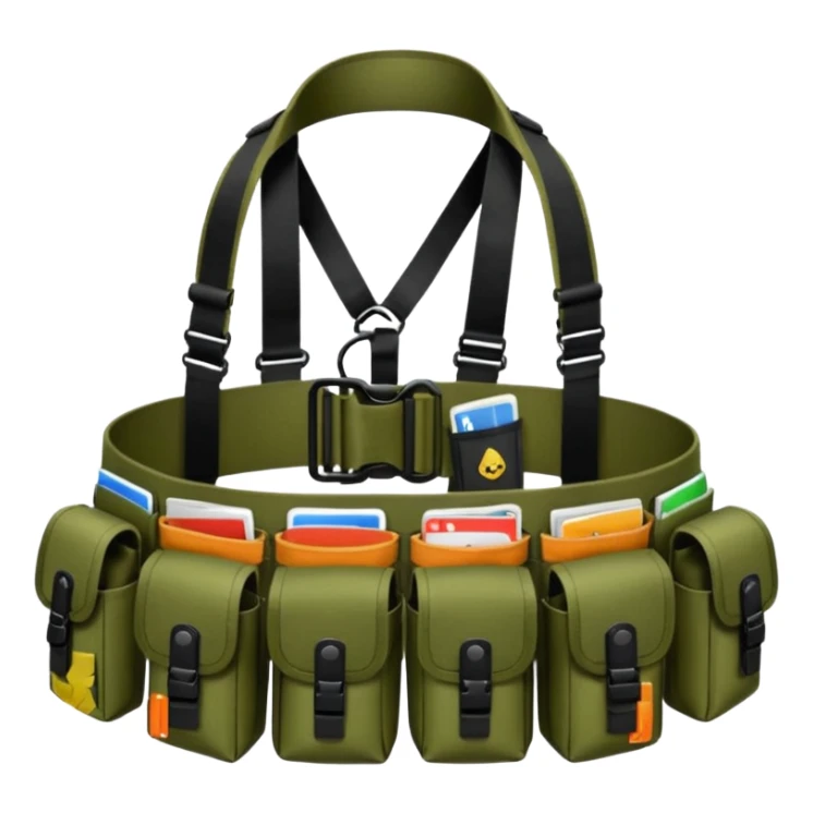 black military belt with pouches sticker