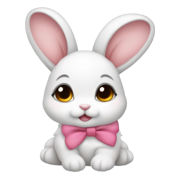 Baby bunny with coquette bow on ear sticker