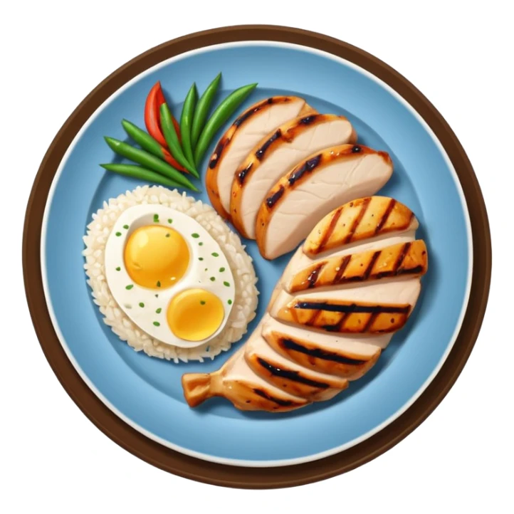 Grilled Breast and rice in a plate sticker