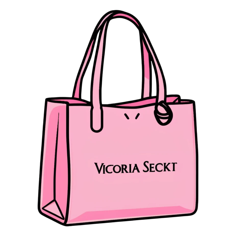 Victoria's Secret tote bag with logo in pink color sticker