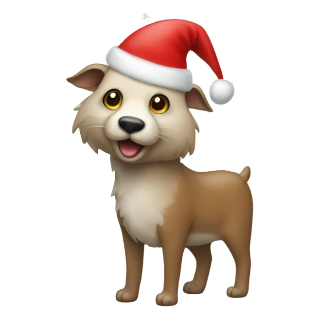 Christmas animal with santa’s head sticker