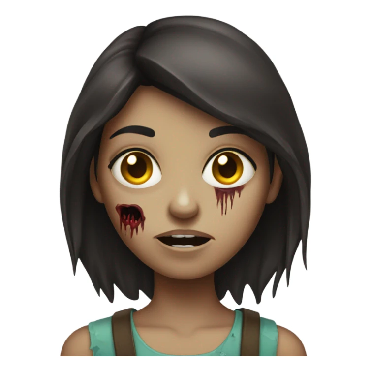 brunette girl zombie  sticker