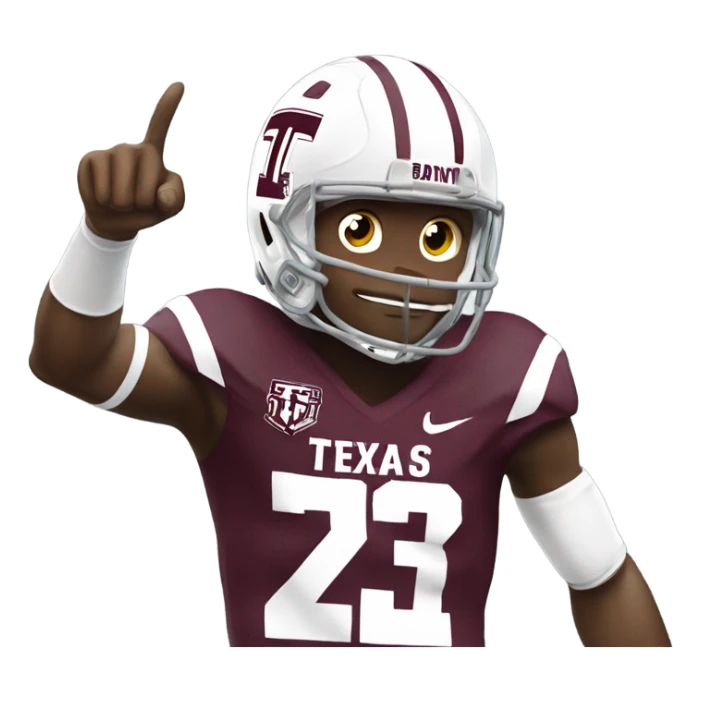 Texas a&m 12th man football player holding up a thumb sticker