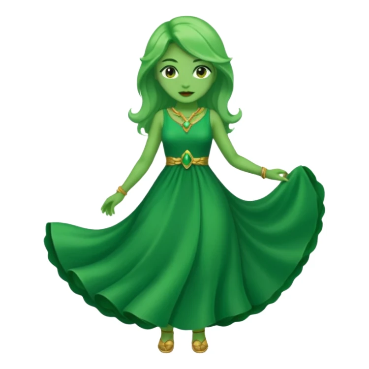 green dress character. sticker
