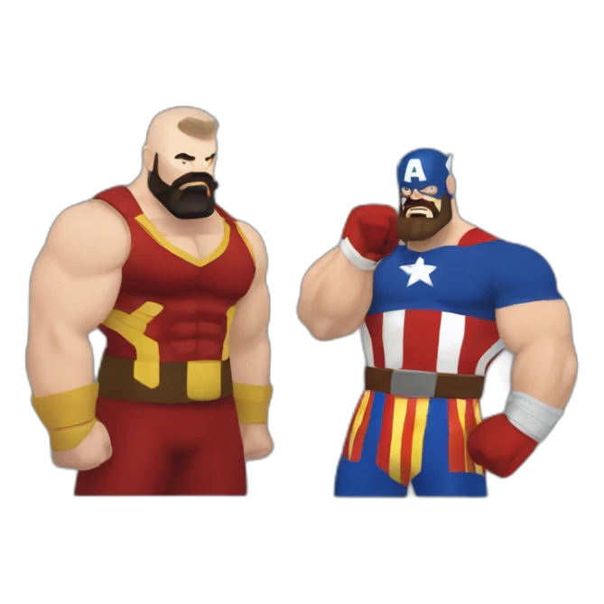 Captain america and zangief salute sticker