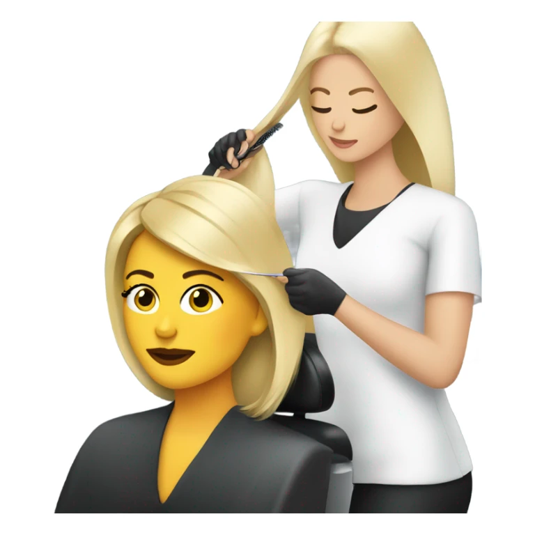 Blonde lady At the hairdresser sticker