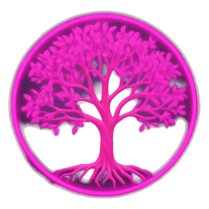 neon pink tree of life sticker