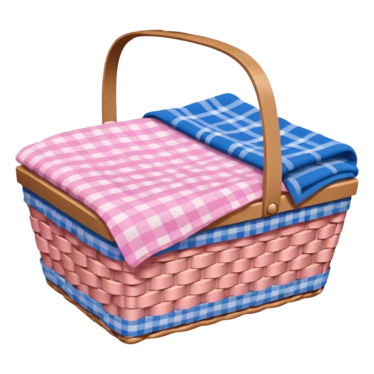 Pink picnic basket with blue blanket sticker