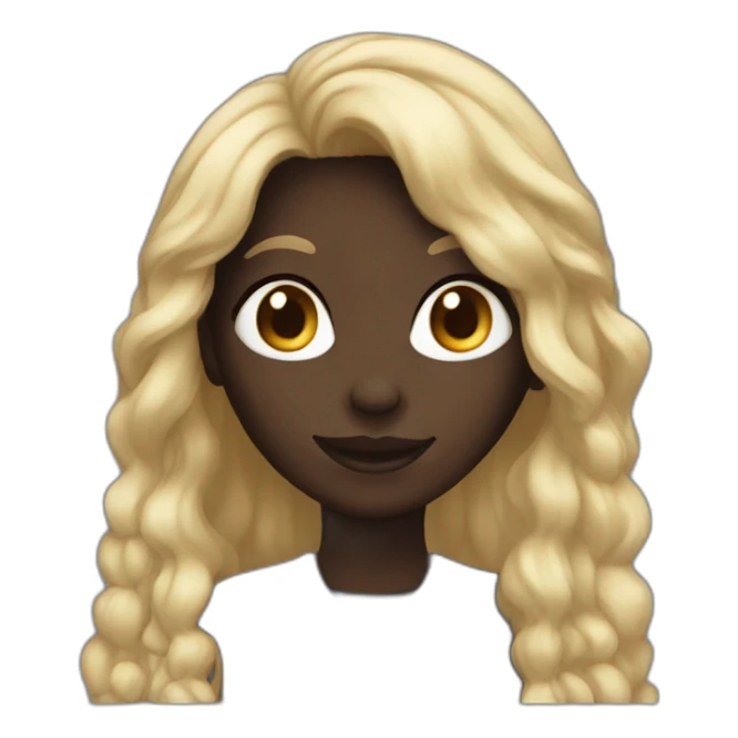 A dark skin girl with long locks smiling sticker