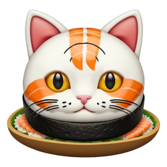 A cute cat made of sushi  sticker