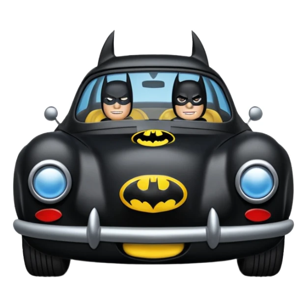 create a emoji batman with his car in gotham sticker