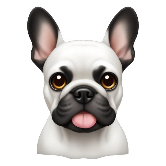 black french bulldog with white chest and brown eyes sticker