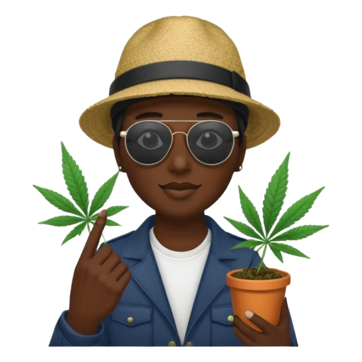 gang dealer with cannabis on a hand sticker