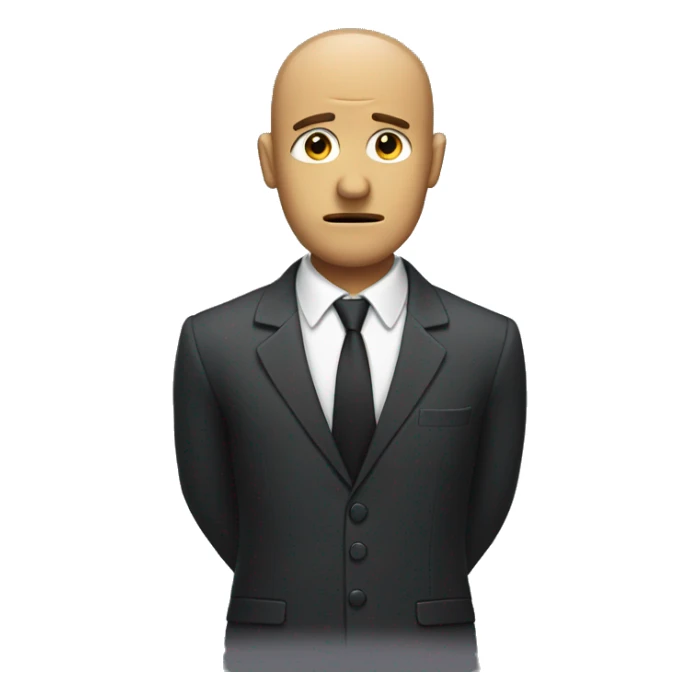 sad man in suit holding out his arms sticker