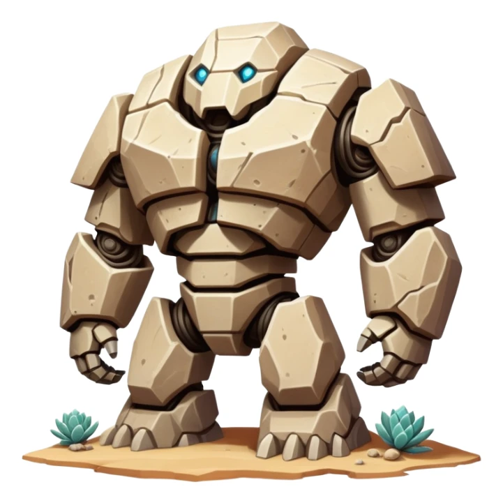 A sentient sandstone colossus with hollow chambers inside its body where rare geometric crystals grow, able to reshape its limbs and filter the desert winds through its porous form to extract moisture. body only, without background. sticker