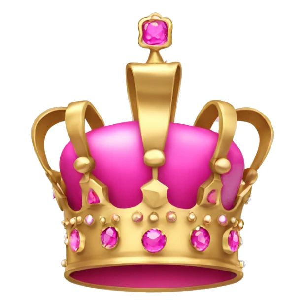 A gold crown with pink jewels sticker