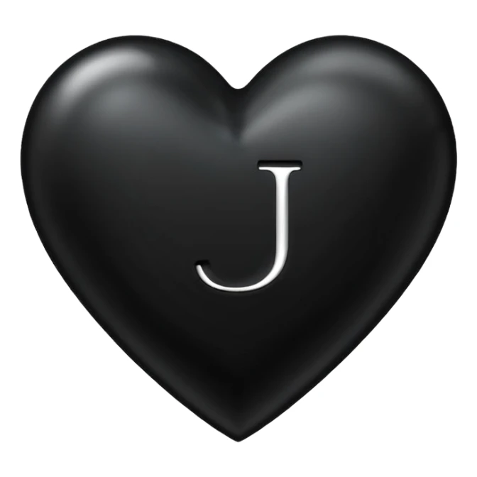 A black heart with the letter "J" in the middle sticker